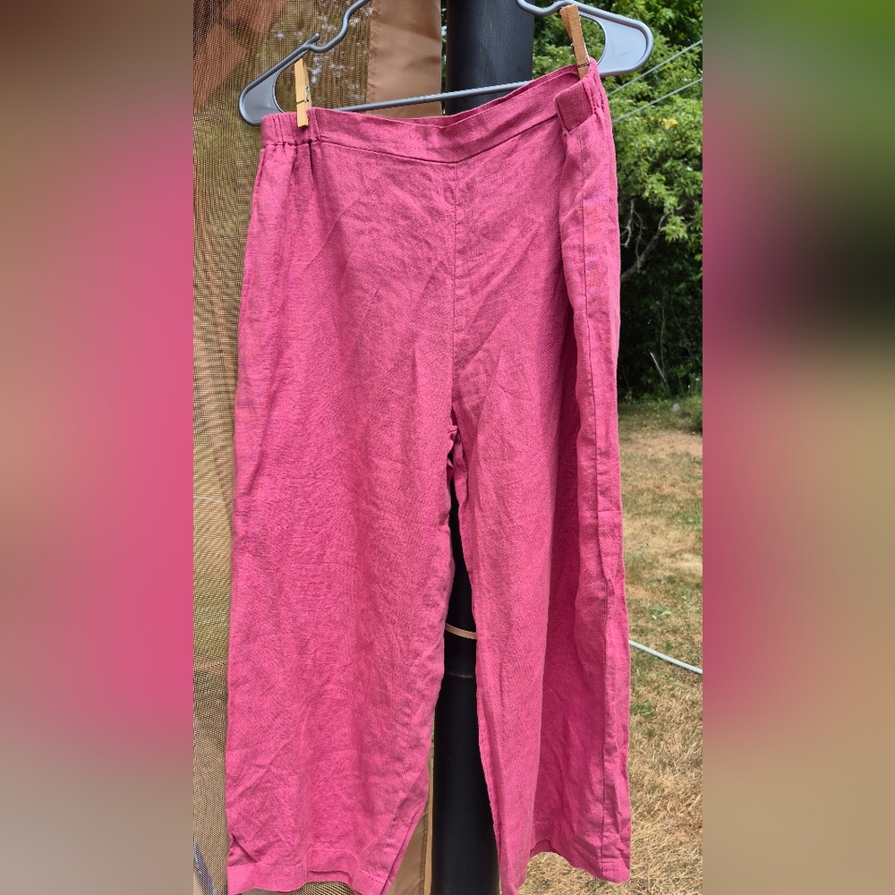 Flax Pink Crop Linen Pants Sz.S
